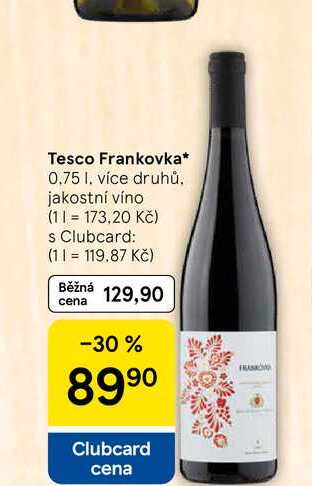 Tesco Frankovka, 0,75 l