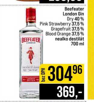 Beefeater London Gin Dry 40% Pink Strawberry 37,5% Grapefruit 37,5% Blood Orange 37,5% nealko destilát 700 ml