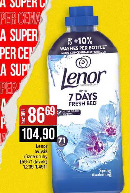 Lenor aviváž různé druhy 59-71 dávek 1,239-1,491l