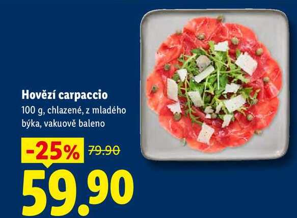 Hovězí carpaccio, 100 g
