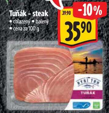 Tuňák - steak, cena za 100 g 
