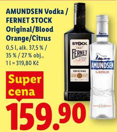 AMUNDSEN Vodka / FERNET STOCK Original/Blood Orange/Citrus, 0,5 l