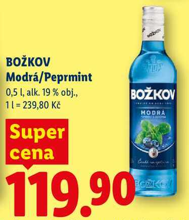 BOŽKOV Modrá/Peprmint, 0,5 l
