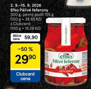 Efko Pálivé feferony, 300 g