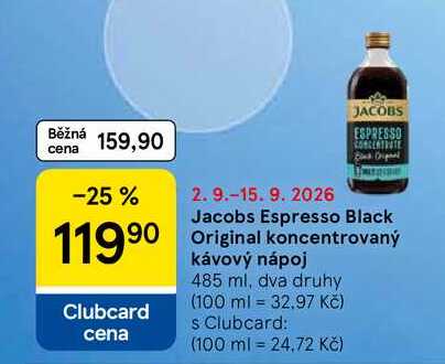 Jacobs Espresso Black Original koncentrovaný kávový nápoj, 485 ml
