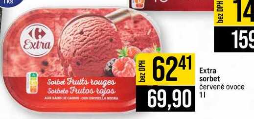 Extra sorbet červené ovoce 1l