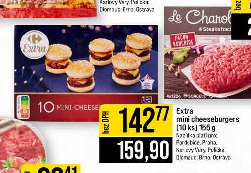 Extra mini cheeseburgers 10 ks 155 g
