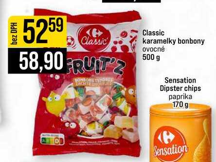 Classic karamelky bonbony ovocné 500 g 