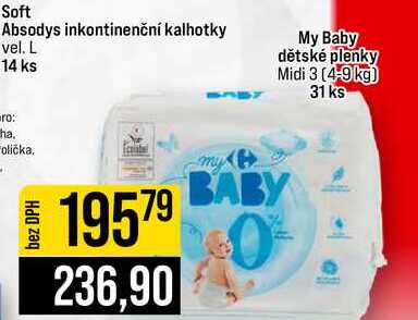 My Baby dětské plenky Midi 3 (4-9kg) 31 ks