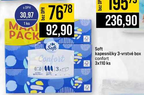 Soft kapesníčky 3-vrstvé box confort 3x110 ks 