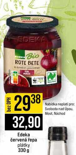 Edeka červená řepa plátky 330 g