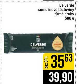 Delverde semolinové těstoviny různé druhy 500 g 