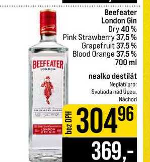 Beefeater London Gin Dry 40% Pink Strawberry 37,5% Grapefruit 37,5% Blood Orange 37,5% bez DPH 700 ml 