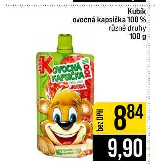 Kubík ovocná kapsička 100% různé druhy 100 g
