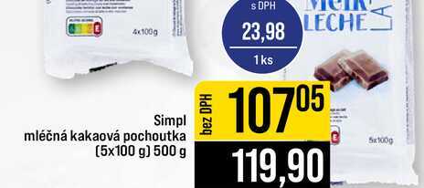 Simpl mléčná kakaová pochoutka (5x100 g) 500 g