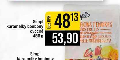 Simpl karamelky bonbony ovocné 450 g