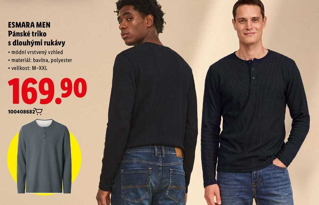 ESMARA MEN Pánské triko s dlouhými rukávy  