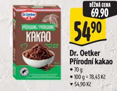 Dr. Oetker Přírodní kakao, 70 g