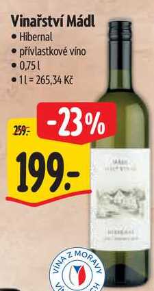 Vinařství Mádl, 0,75 l
