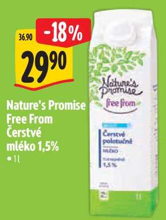 Nature's Promise Free From Čerstvé mléko 1,5%, 1 l