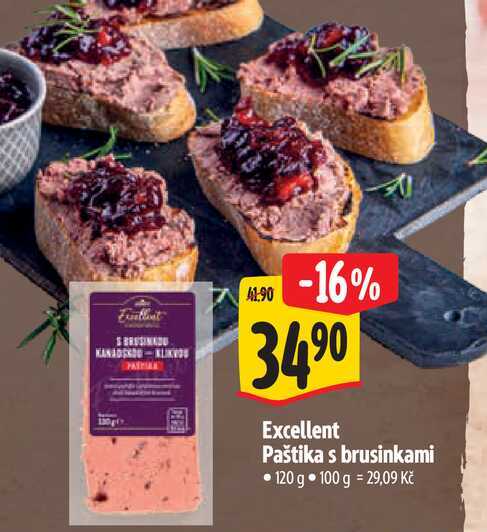 Excellent Paštika s brusinkami, 120 g
