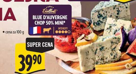 BLUE D'AUVERGNE CHOP 50% MINI, cena za 100 g 