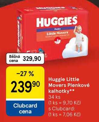 Huggie Little Movers Plenkové kalhotky, 34 ks
