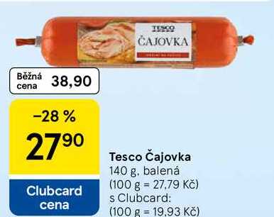 Tesco Čajovka, 140 g, balená 