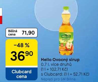 Hello ovocný sirup, 0,7 l