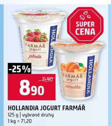 HOLLANDIA JOGURT FARMÁŘ 125 g vybrané druhy