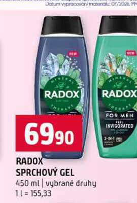 RADOX SPRCHOVÝ GEL 450 ml vybrané druhy 