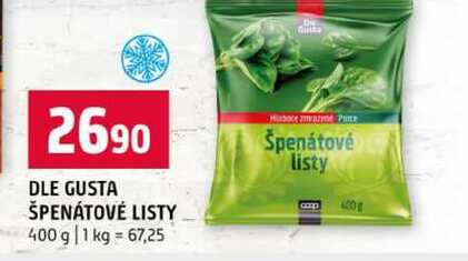 DLE GUSTA ŠPENÁTOVÉ LISTY 400 g