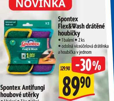 Spontex Flex&Wash drátěné houbičky 1 balení 2ks