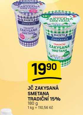 JČ ZAKYSANÁ SMETANA TRADIČNÍ 15% 180 g