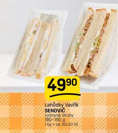 SENDVIČ vybrané druhy 180-190 g  