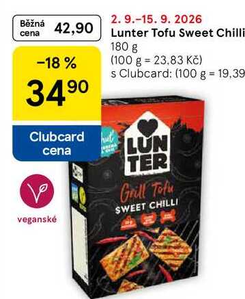 Lunter Tofu Sweet Chilli, 180 g
