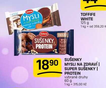 SUŠENKY MYSLI NA ZDRAVÍ | SUPER SUŠENKY | PROTEIN vybrané druhy 60 g