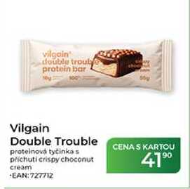 Vilgain Double Trouble proteinová tyčinka s příchutí crispy choconut cream