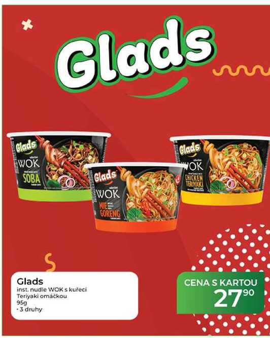 Glads inst. nudle WOK s kuřecí Teriyaki omáčkou 95g