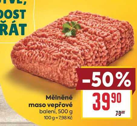 Mělněné maso vepřové balení, 500 g
