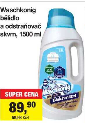 Waschkonig bělidlo a odstraňovač skvm, 1500 ml