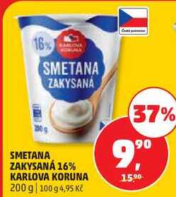 SMETANA ZAKYSANÁ 16% KARLOVA KORUNA, 200 g