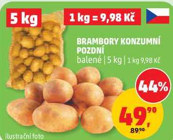 BRAMBORY KONZUMNÍ POZDNÍ balené, 5 kg