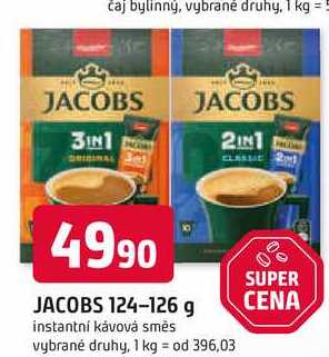 JACOBS 124-126 g instantní kávová směs vybrané druhy