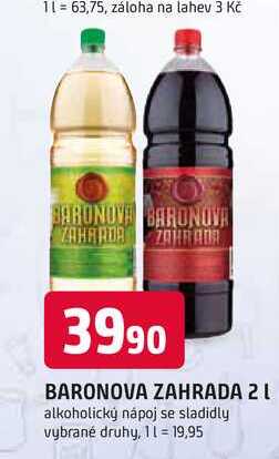 BARONOVA ZAHRADA 2l alkoholický nápoj se sladidly