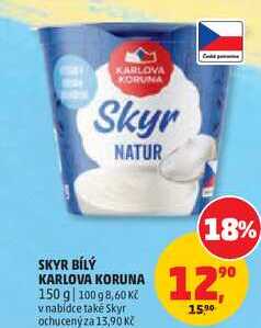 SKYR BÍLÝ KARLOVA KORUNA, 150 g 