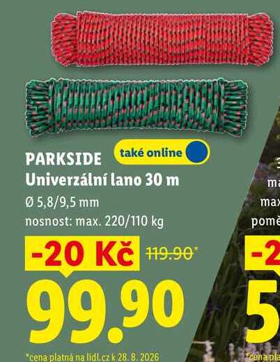 PARKSIDE Univerzální lano 30 m