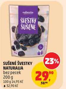 SUŠENÉ ŠVESTKY NATURALIA bez pecek, 200 g