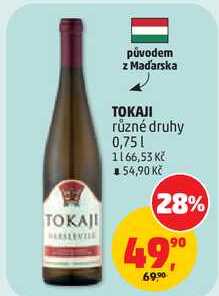 TOKAJI různé druhy, 0,75 l