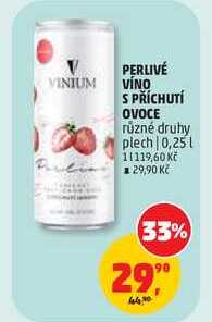 PERLIVÉ VÍNO S PŘÍCHUTÍ OVOCE různé druhy plech, 0,25 l